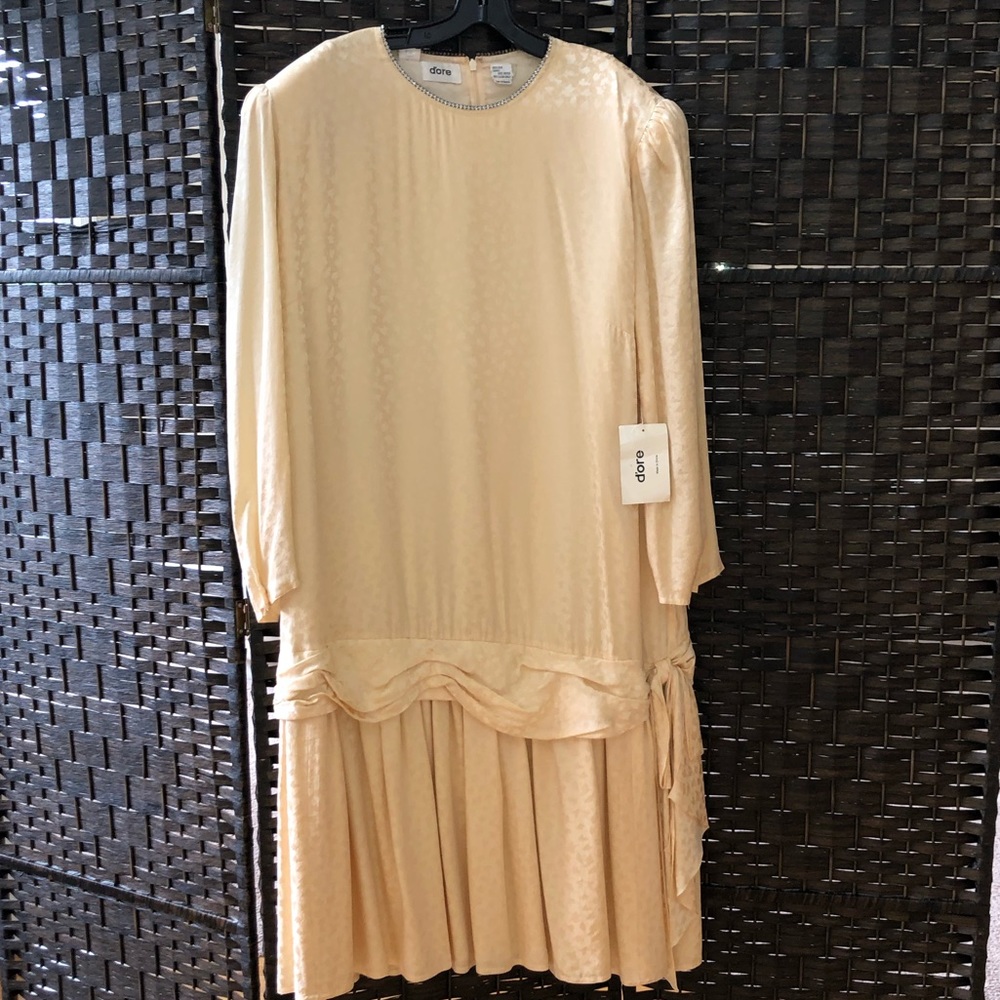 D’ore Butter Cream 100% Silk Dress